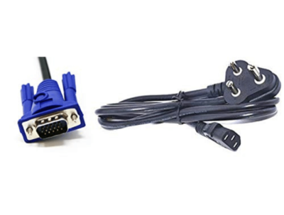 Power Cable Cord & VGA Cable for Laptop Desktop PC LED LCD TFT Monitor Projector,Blue