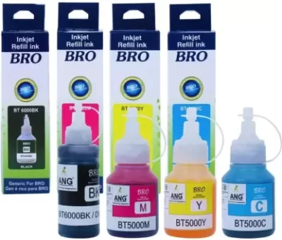 BT5000 Ink 4 Bottle Set Compatible for Brother Printer For DCP-T300, T500W, Tri-Color Ink Bottle