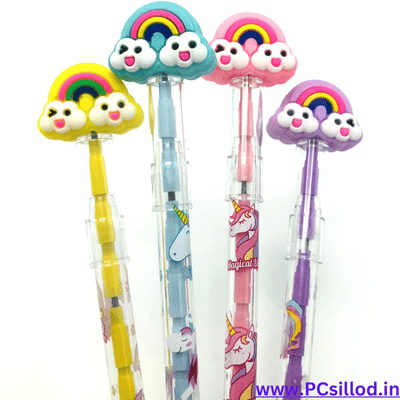 Fancy Dhakka Pencil With Cartoon Character Head-1 Quantity-(Different Color & Cartoon Characters Available.)
