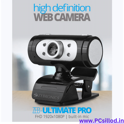ZEBRONICS Zeb-Ultimate Plus USB Web Cam-5P Lens-Full HD1920x1080-Built-in mic- Night Vision-Optical Zoom