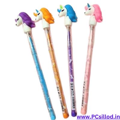 Fancy Dhakka Pencil With Cartoon Character Head-1 Quantity-(Different Color & Cartoon Characters Available.)